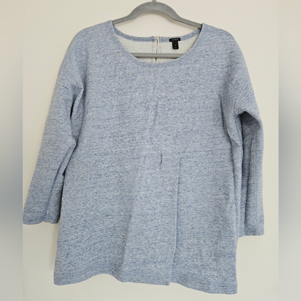 J.Crew Cotton Sweatshirt Small Back Zipper Blue